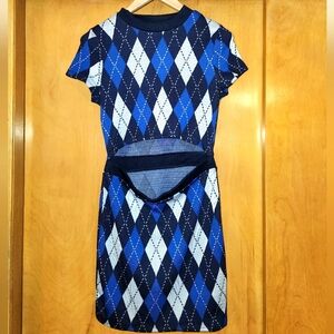Blue Argyle Dress M